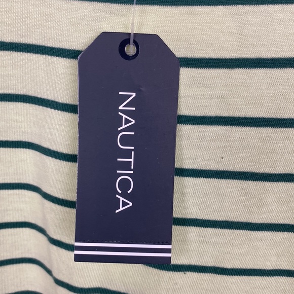 Nautica lime green striped shirt boys size 14/16 NWT! - Picture 5 of 9